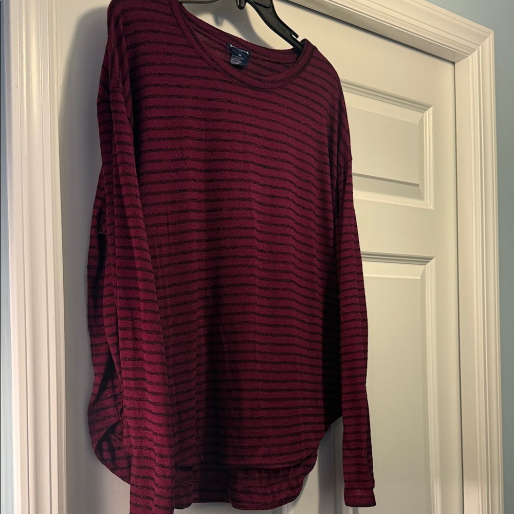 Architect Burgundy Striped Top